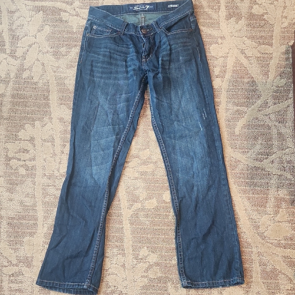 Seven7 Men's Dark Blue Straight Jeans